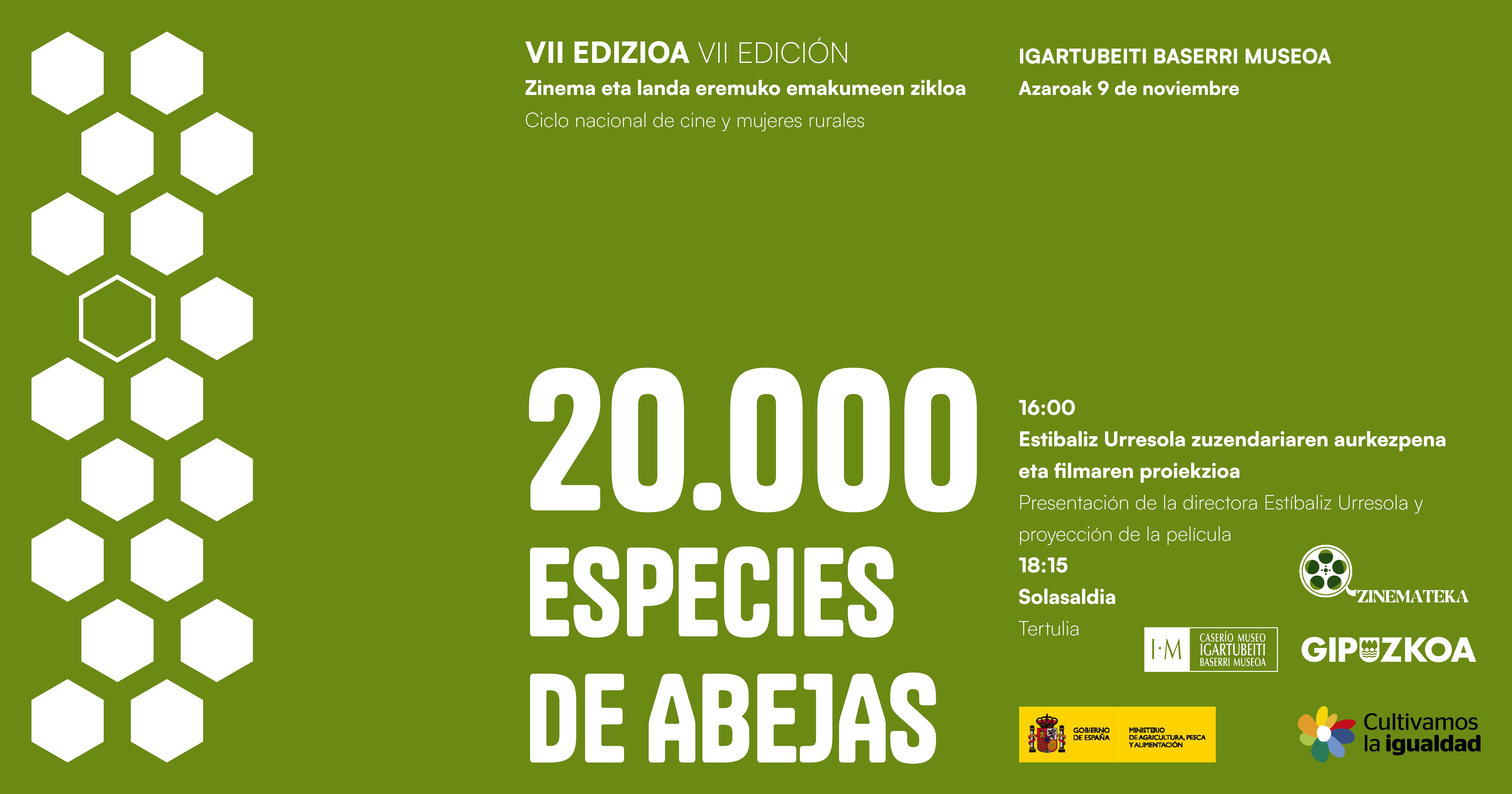 Estibaliz Urresolak "20.000 especies de abejas" filma aurkeztuko du Igartubeitin